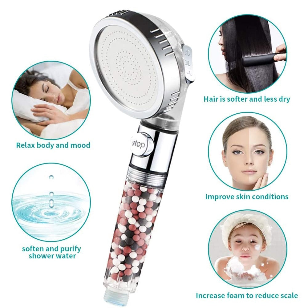 Eco-Pure High-Pressure Mineral Shower Head for Skin Revitalization