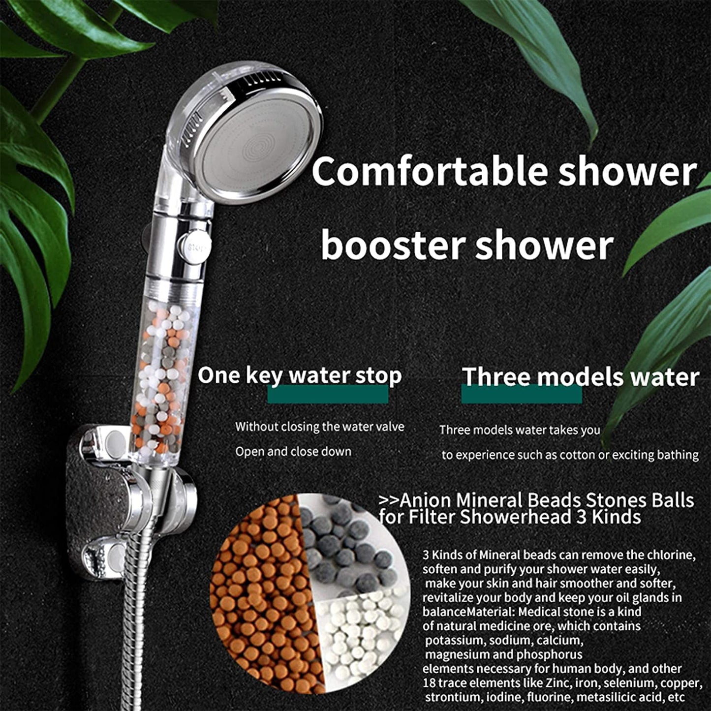 Eco-Pure High-Pressure Mineral Shower Head for Skin Revitalization