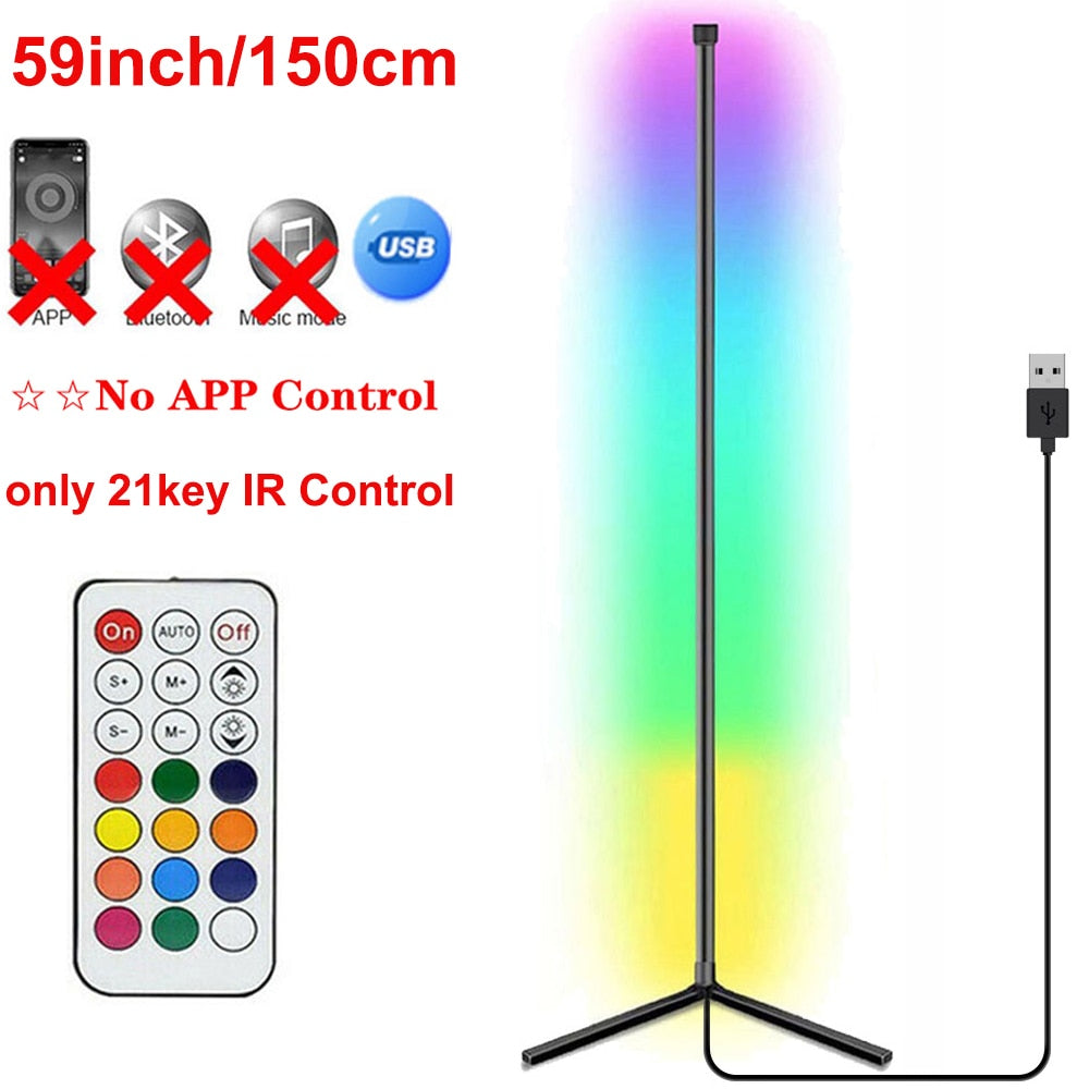 Minimalist Elegance: Smart Corner LED Floor Lamp with Adjustable Color Temperatures and Voice Control Integration