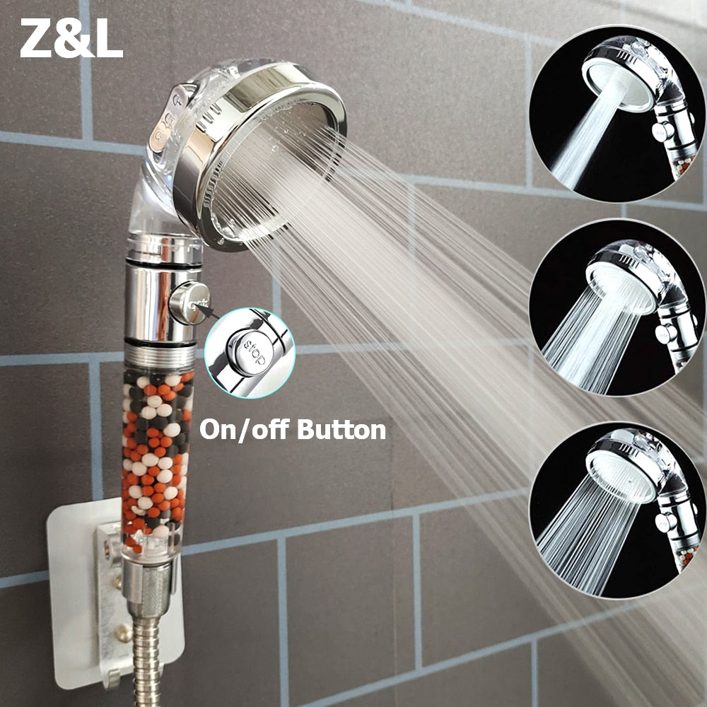 Eco-Pure High-Pressure Mineral Shower Head for Skin Revitalization